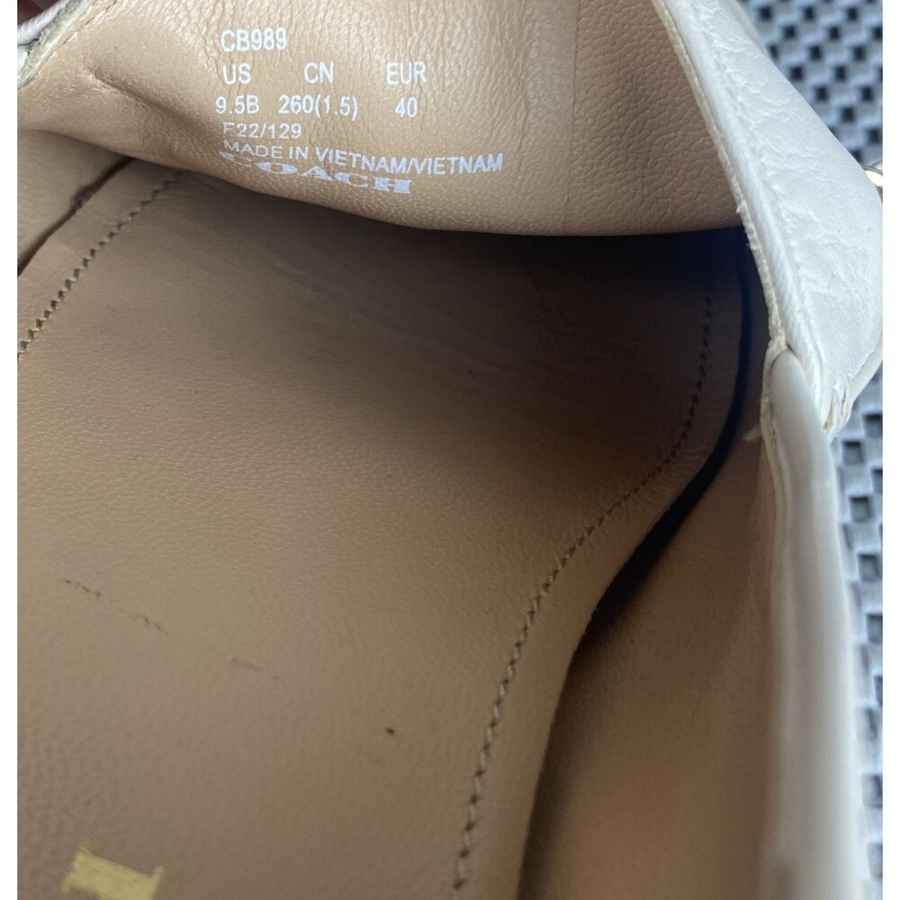 Coach Hanna Loafers Womens 9.5 B Cream Leather Slip On Shoes  Almond Toe Casual - Picture 10 of 12